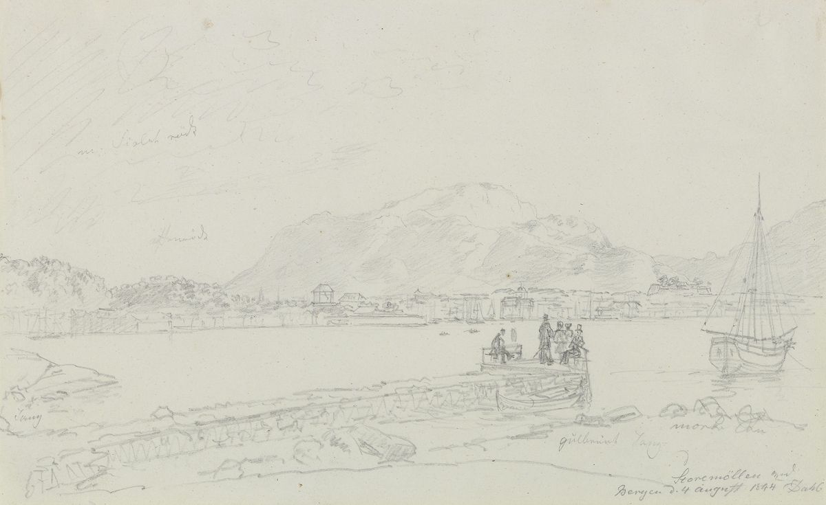 Storemøllen ved Bergen [Tegning]