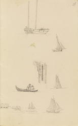 Fiskebåter i Griefswalderbukten, strand i Wieck og vestfasad