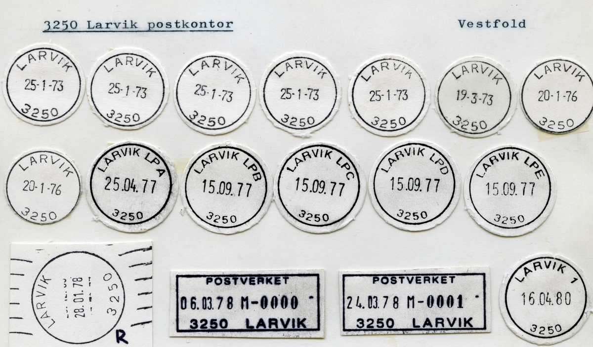 Stempelkatalog 3250 Larvik (Laurvig), Vestfold