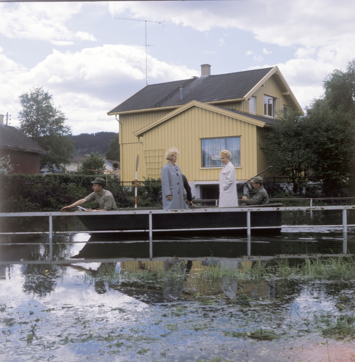 Bilder fra flom i Lillestrøm 1967. Eidsvoldsgangen 2
