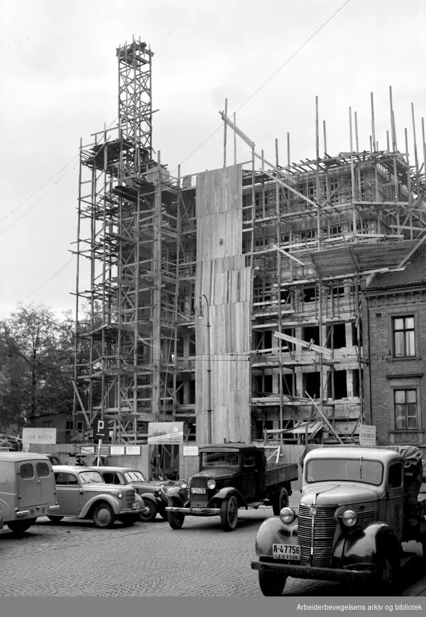 Sjømennenes Hus under bygging,.1952