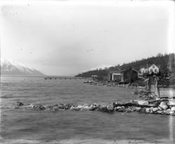 Båtbrygga sett mot vest med Hammervoll.