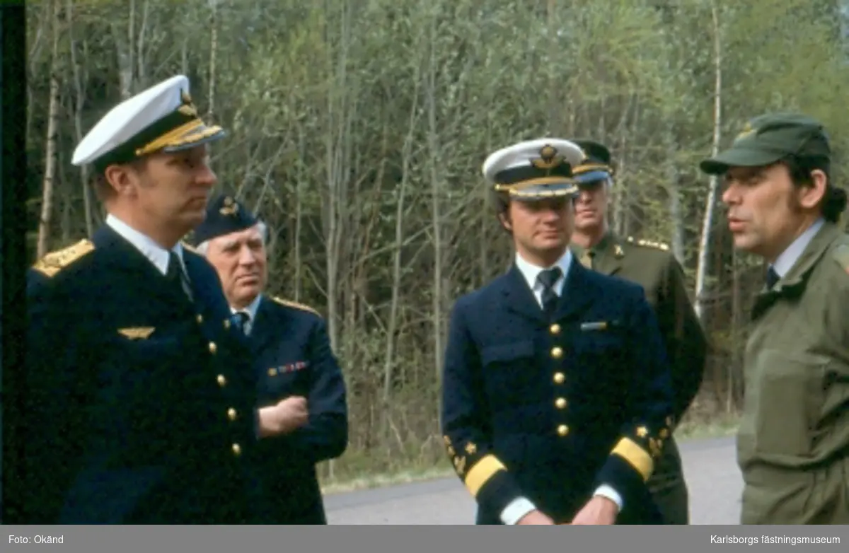 F6 Karlsborg. Kung Karl-Gustavs besök på Hasslösabasen 1981.