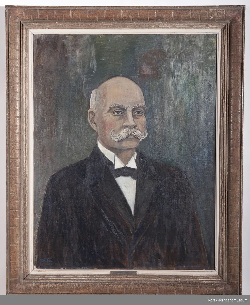 Portrait painting of Director-general Elias Sunde. Who was the Director-general of the Norwegian State Railways from 1903 to 1910. 