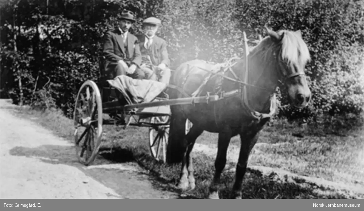 Paulsen og Grimsgård på lønningsreise med hest og vogn