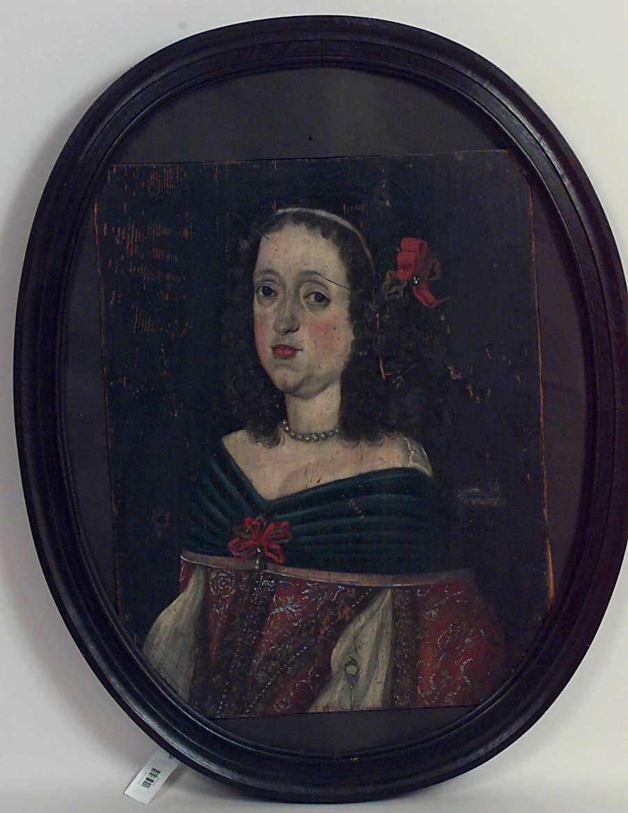 Brystportrett av dronning Sophie Amalie. Hun var gift med Frederik 3.