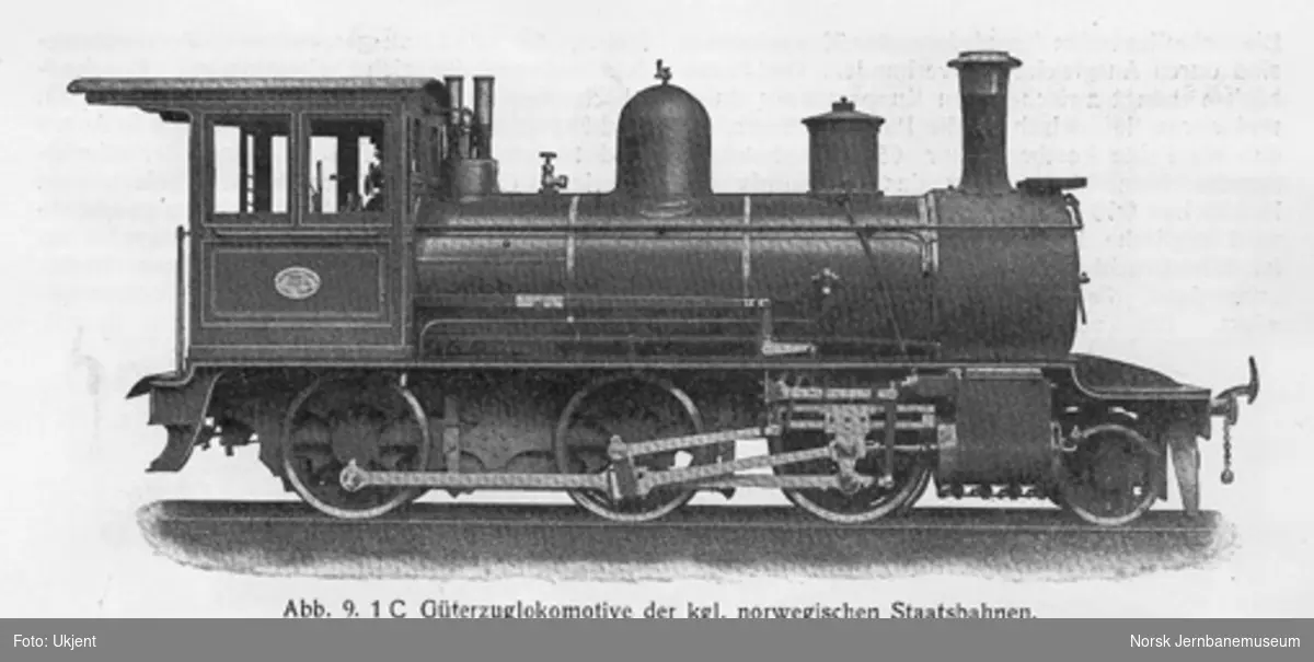 Leveransefoto av damplokomotiv type XV nr. 40 fra Sächsische Maschinenfabrik; lokomotivet