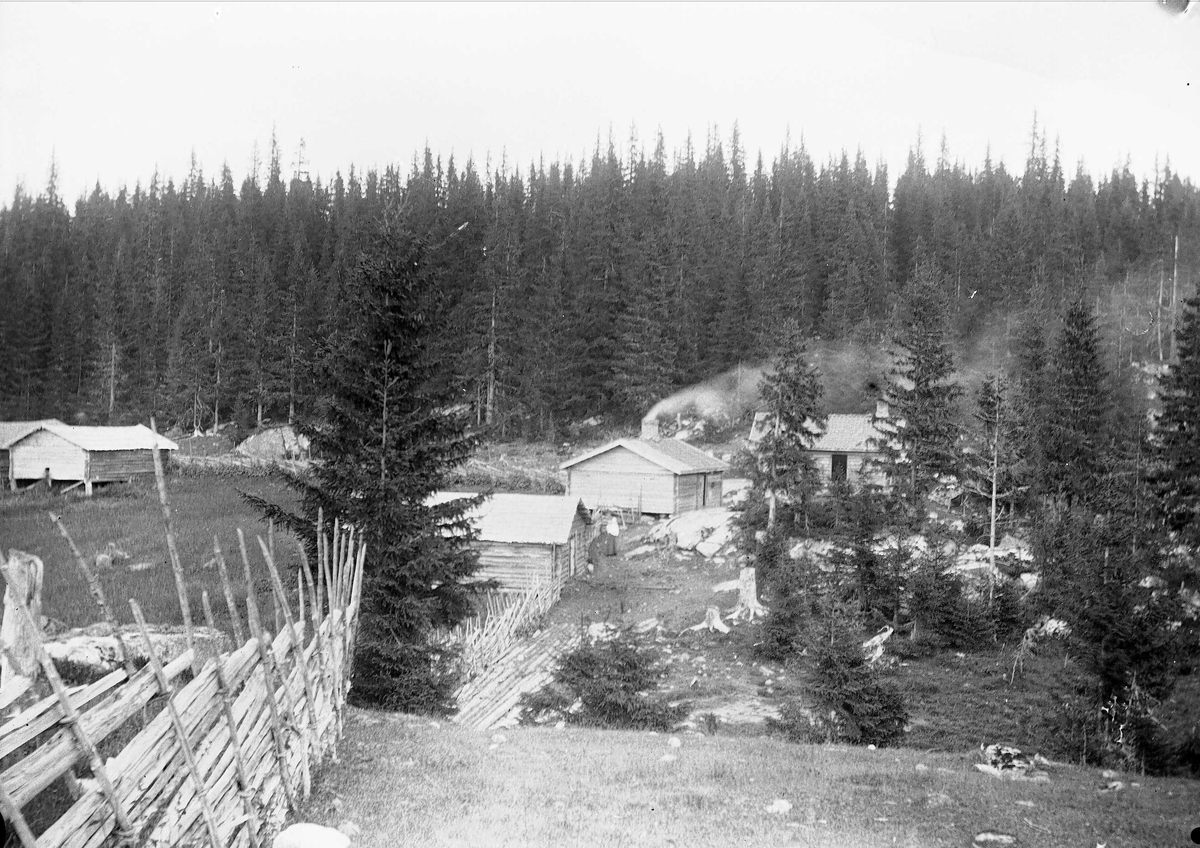 Setervollen og bebyggelse på Holoa seter, Hadeland, Jevnaker, Oppland, 1903.