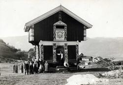 Loft, Øvre Strand, Seljord, Telemark. Fotografert 1914. Fami