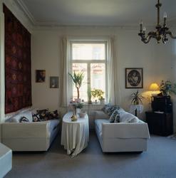 Stue i nyoppusset leilighet på Frogner i Oslo. Illustrasjons