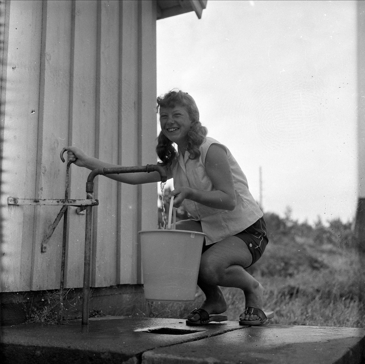Hvitsten, vannmangel, Hvitsten, Vestby, juli, 1959.