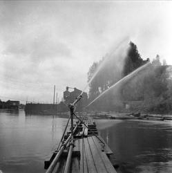 Holmen Brug i Hokksund, Øvre Eiker, Buskerud, 02.10.1958. Va