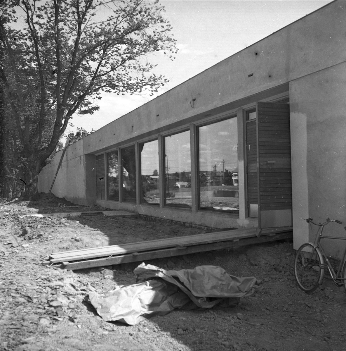 Økern, Oslo, juli 1955. Det nye gamlehjemmet.