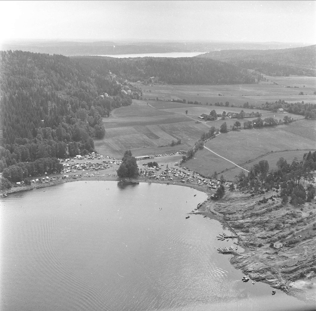 Hvaler, Østfold, 1959. Flyfoto.