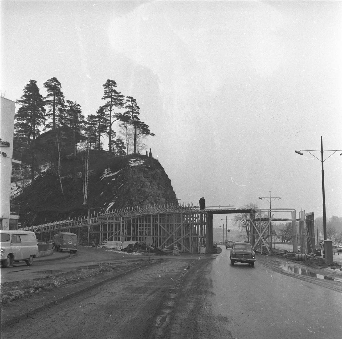 Drammensveien, Oslo. Veiarbeid.