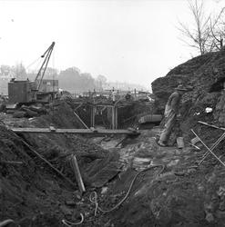 Strandpromenaden, Oslo, november 1958. Veibygging.