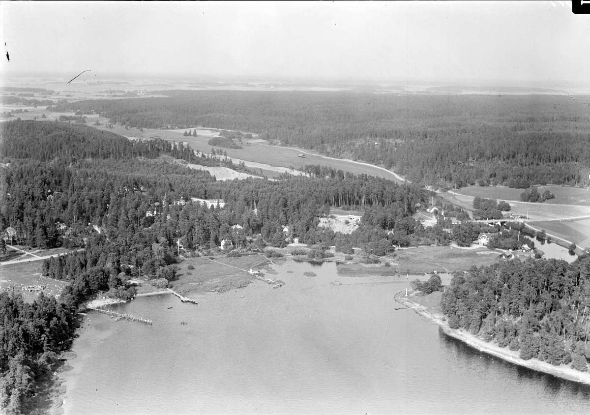 Flygfoto över Flottsund, Sunnersta, Uppsala 1938