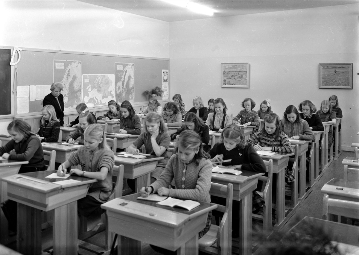 Nannaskolan, Kungsgatan, Uppsala - klassrum 1947
