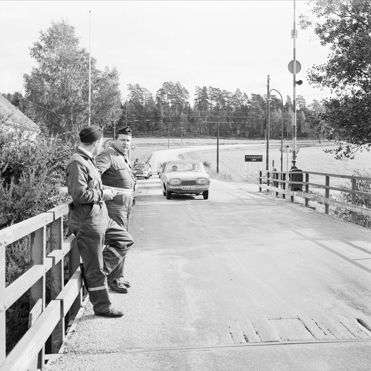 "Ulleråkersrymlingar - polisspärr", Flottsund, Uppsala 1967