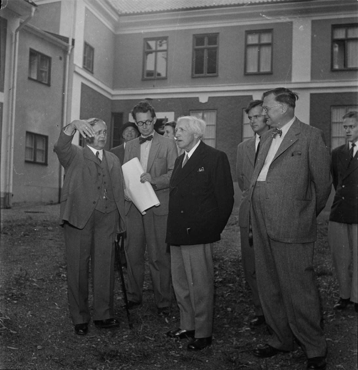 Carl Milles på besök, Uplands nation, Uppsala september 1954