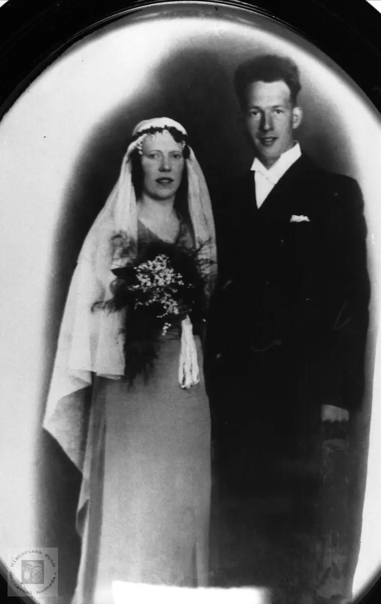 Brudebilde Gunhild og Johan Martin Drange.