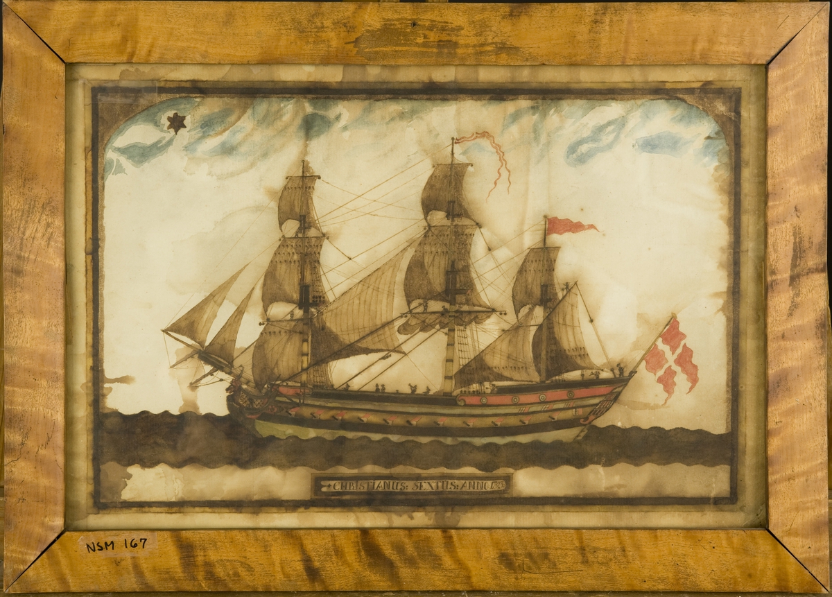 Fullrigger 'Christianus Sextus' 1793 Dansk flagg