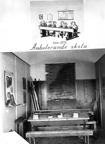 Text på kortet: "Omkr. 1870 Ambulerande skola".