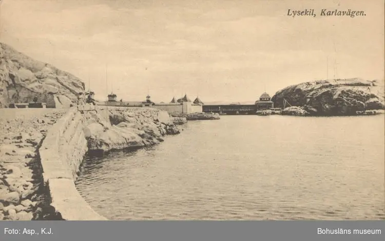 Tryckt text på kortet: "Lysekil, Karlavägen."
"Lysekils Pappers- & Musikhandel, (Gerda Ohlsson)."