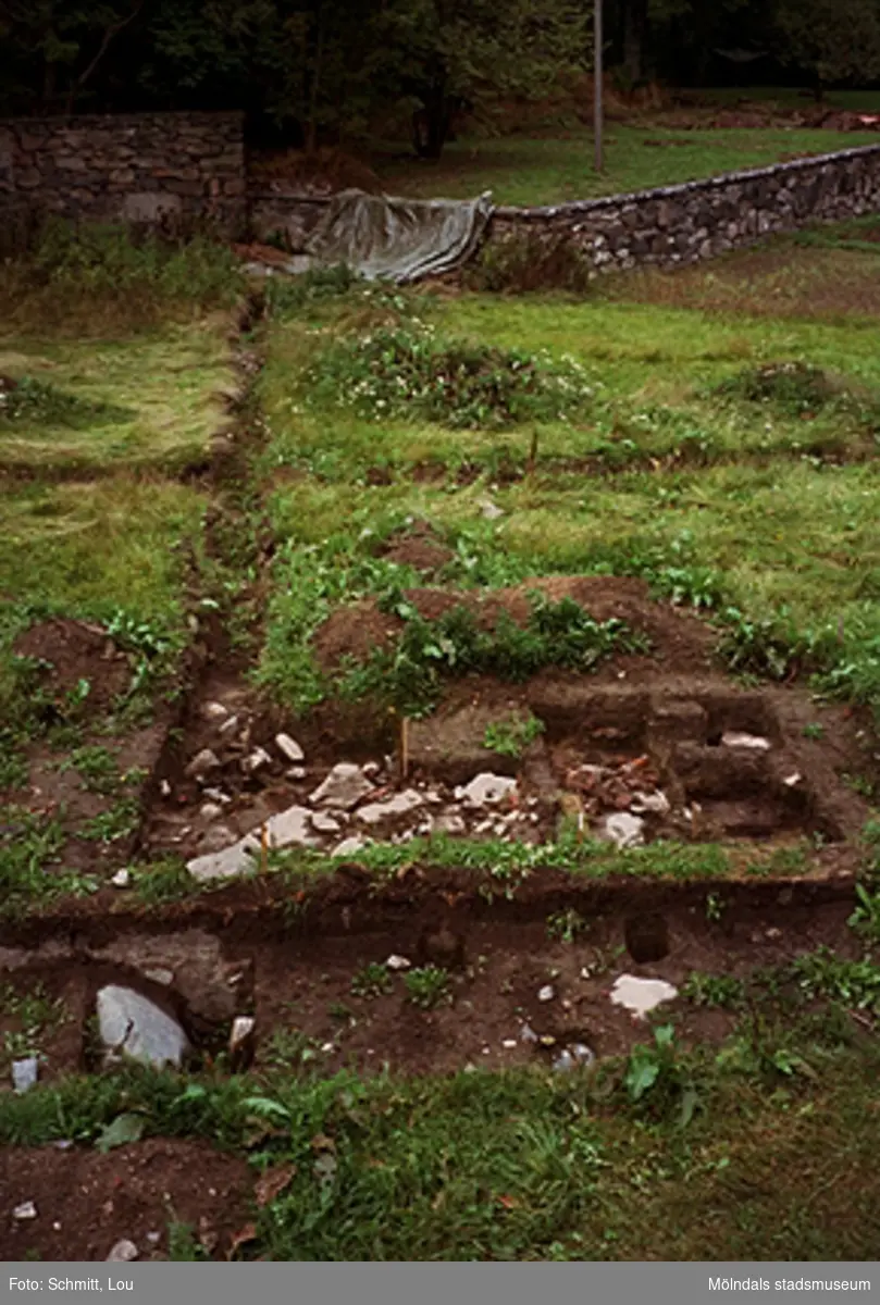 Köksträdgård "A", arkeologisk utgrävning vid Gunnebo slott, september 1995.
