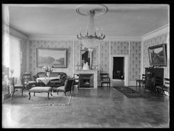 Borregaard hovedgård, festsal, lysekrone, kamin,