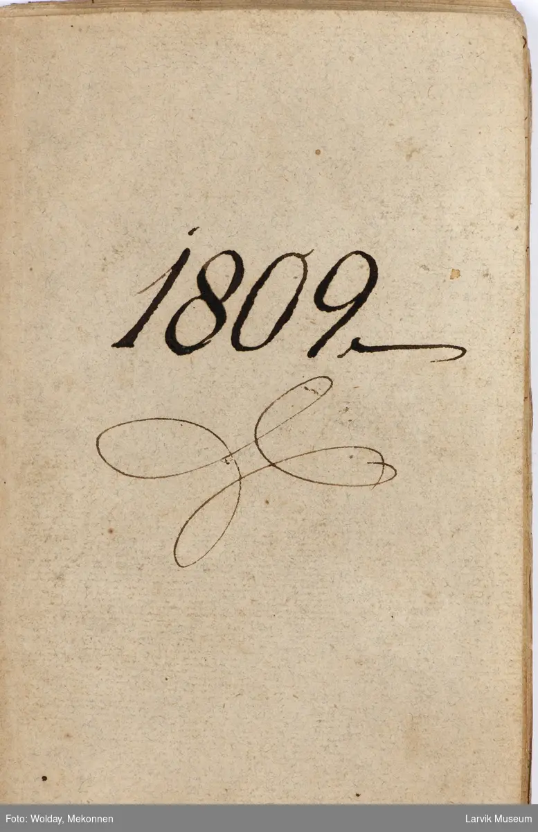 Forsiden påskrevet 1809 med skjønnskrift