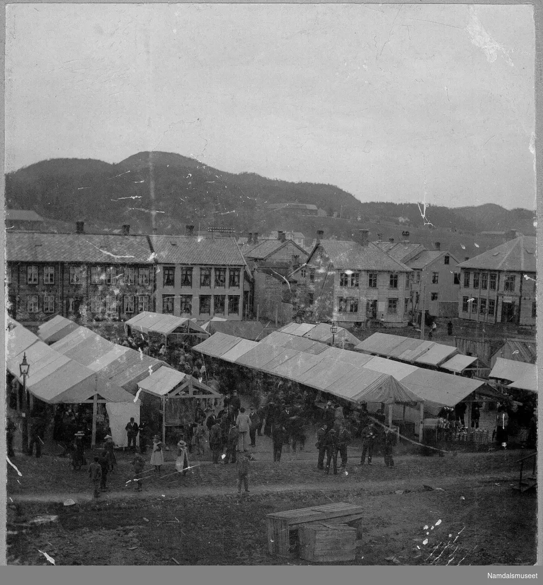 Namsos.  Marked på festplassen ca. år 1900