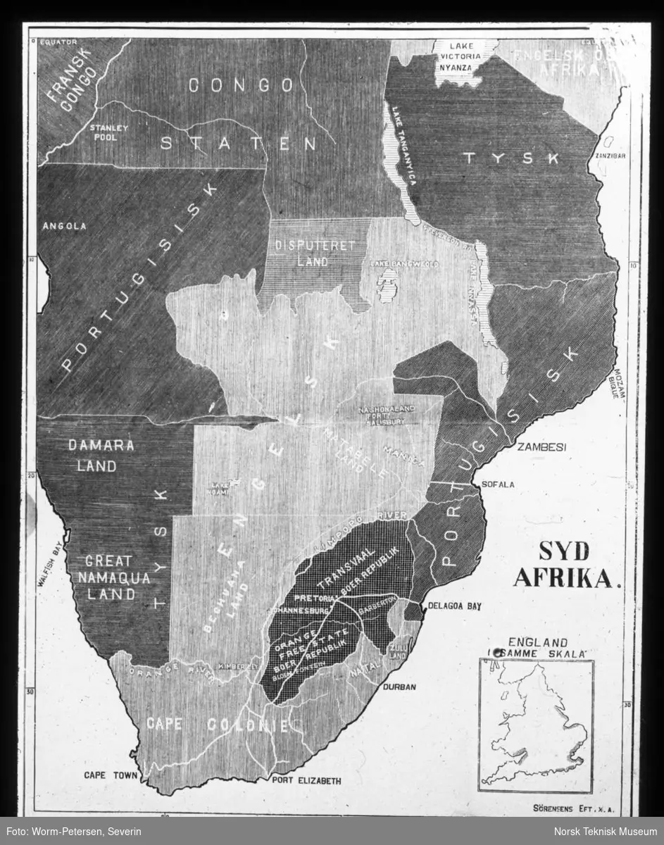 Kart over Sydafrika