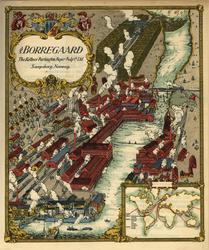 Tegning av Borregaardanlegget. Bilder fra fotoalbum (23 x 25