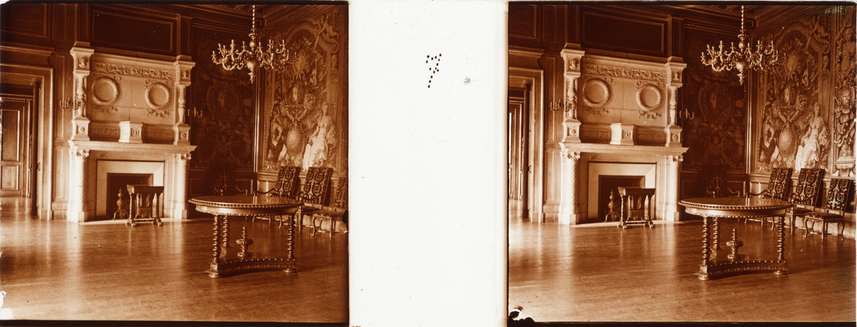 Stereobild av familjesalongen i Chateau de Pau.
"Salon de Famille".