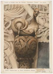 Detalj av portal på Ål kirke i Hallingdal etter gipsavstøpni