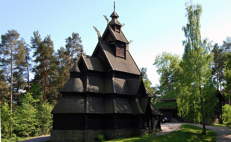 Stave Church at Norsk Folkemuseum. Foto/Photo