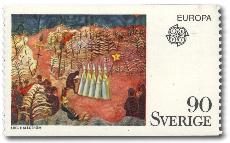 Nyårsafton på Skansen, målning av Eric Hallström.