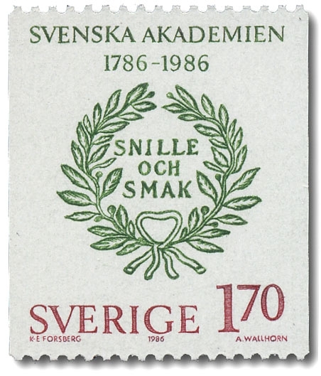 Svenska Akademins valspråk Snille och smak.