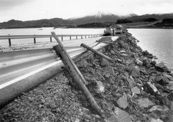 Skader etter nyttårsorkanen 01.01.1992 på Atlanterhavsvegen.