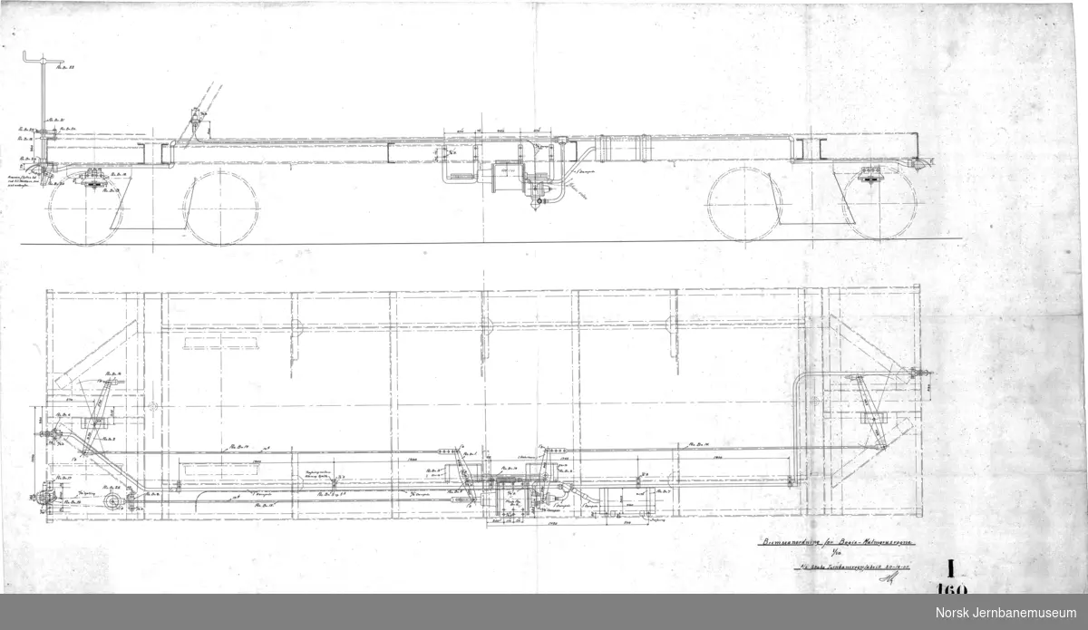 Bogie-malmgrusvogne for Dunderland Iron Ore Company

I160-1 Bogie
I160-2 Understilling
I160-3 Bufferarrangement
I160-4 Vognkasse
I160-4A Vognkasse
I160-5 Lukestengsel
I160-6 Bræmseanordning