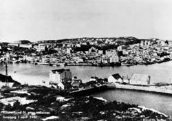 Kirklandet sett fra Vanndammen på Innlandet like etter tyske