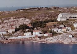 Flyfoto av Omagata på Nordlandet i Kristiansund. Opp til høy