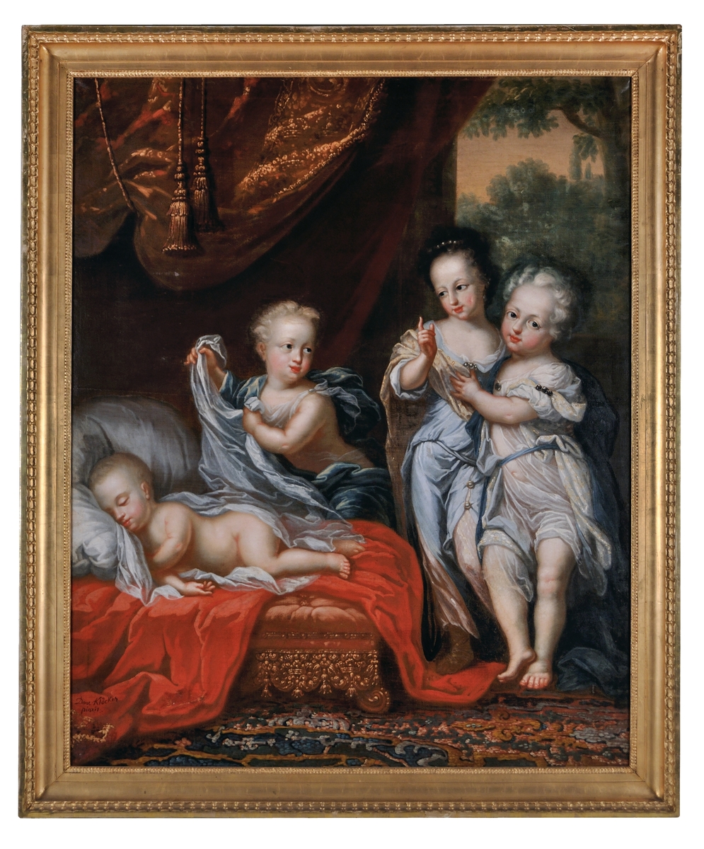 Karl XII som barn och hans syskon [Oljemålning]