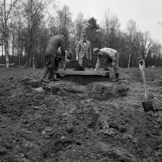 Arkeologisk undersökning, Kvänslövs Landbogård. Undersökn. av brandlager. Maj 1972.
