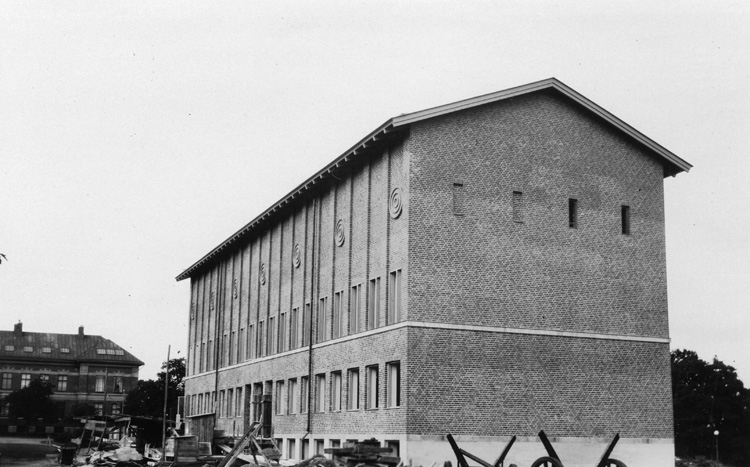 Hallands museum, numera Hallands Konstmuseum, under byggnation. Ritat ...