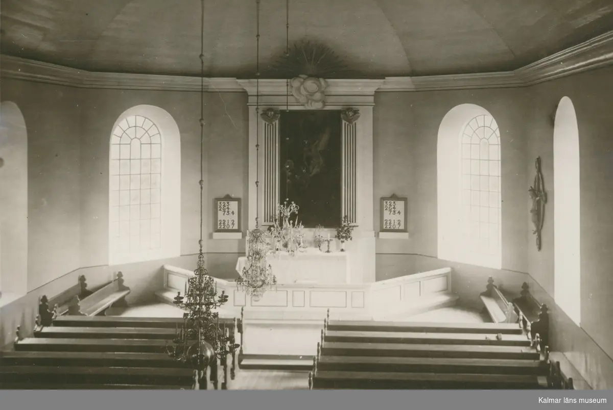 Interiör av Blackstads kyrka.