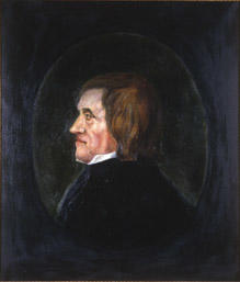 Portrett av Asgaut O. Regelstad  Mann med brunt halvlangt hår, hvit skjortekrage, mørk kledning  Innskrevet i oval, lysere enn resten av bakgrunnen