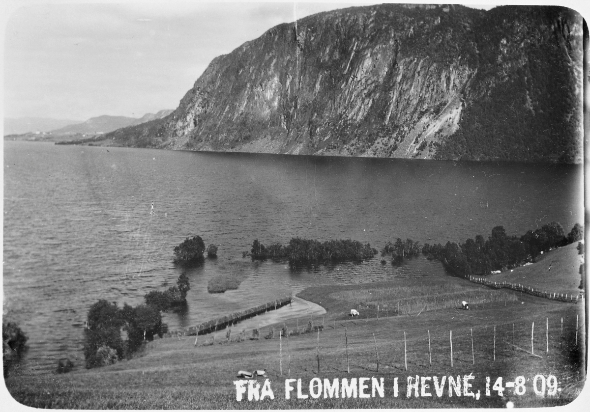 Foto fra flommen i Hemne, 17. august 1909.