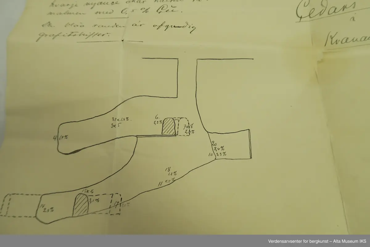 Rektangulær ark med tegninger og skrift.